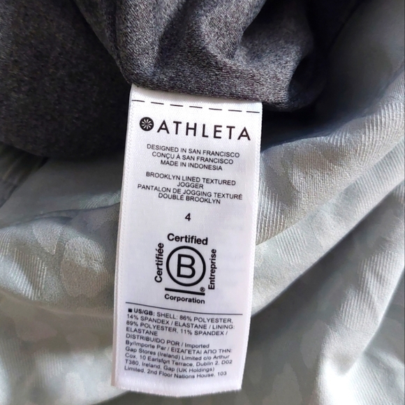 Athleta brooklyn fully Lined Textured Joggers pant Serpentine Coast Grey size.4 - Picture 11 of 12